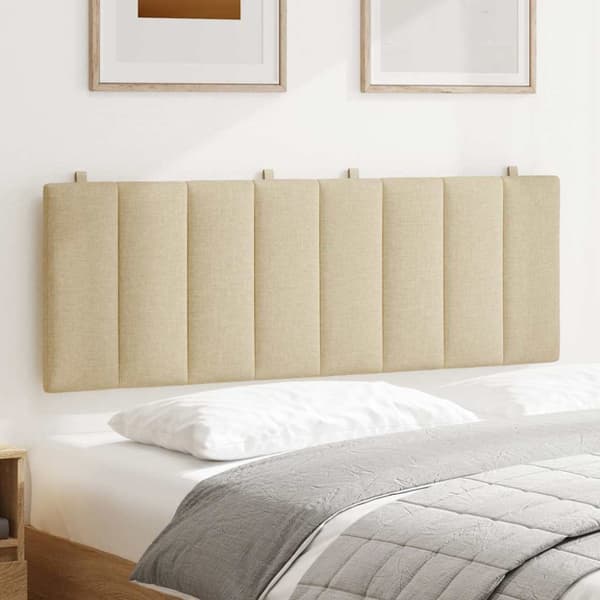 Headboard Cushion "Hanko" Cream 120 cm Fabric