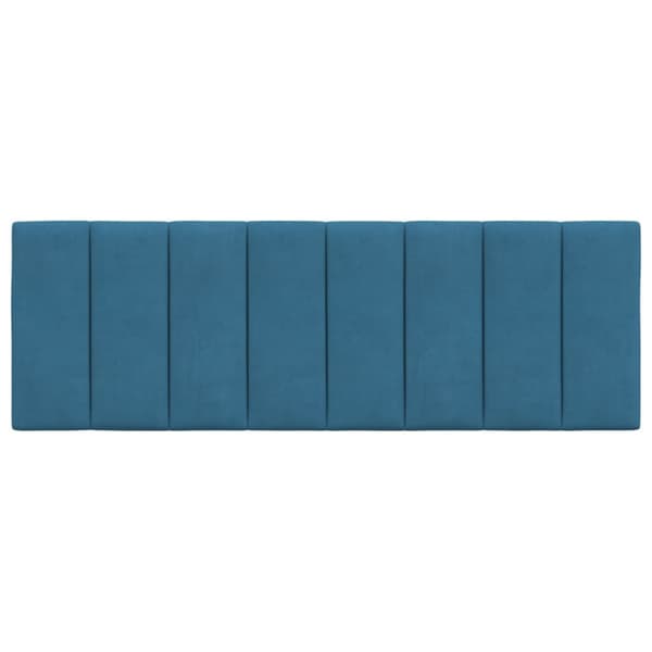 Headboard Cushion "Hanko" Blue 120 cm Velvet