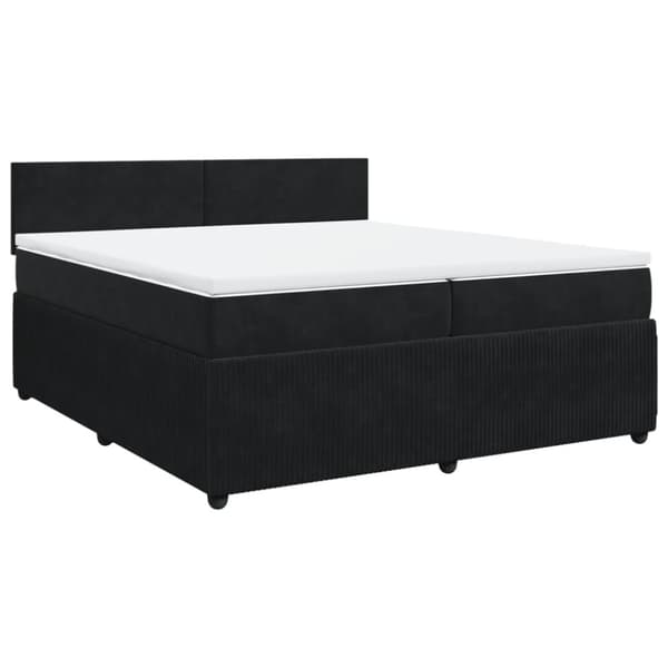 Ramsäng med madrass svart 200x200 cm sammet