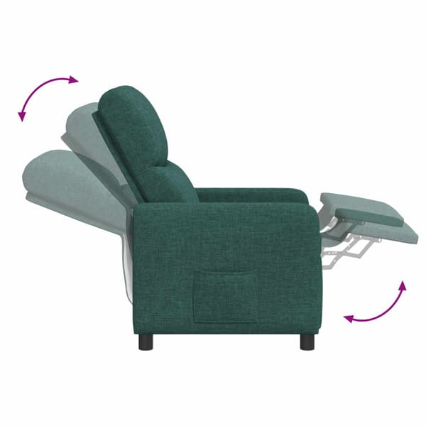 Massagefåtölj Mörkgrön Tyg