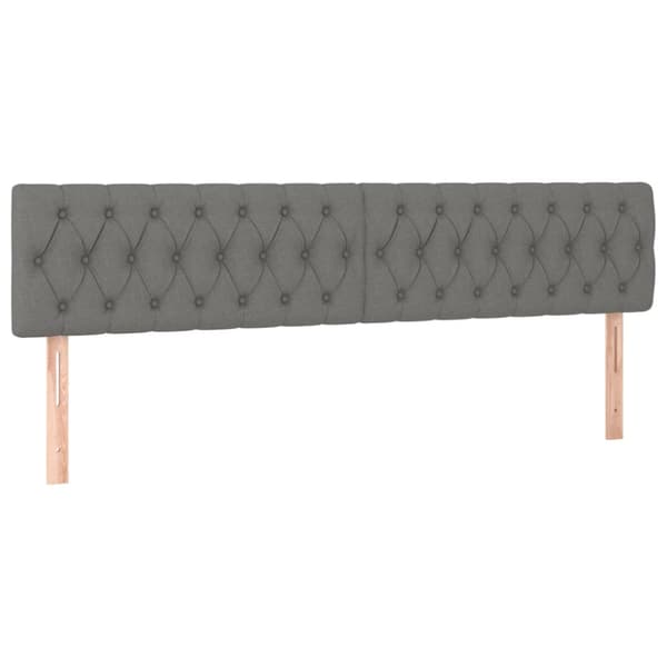 Ramsäng med madrass & LED mörkgrå 180x200 cm tyg