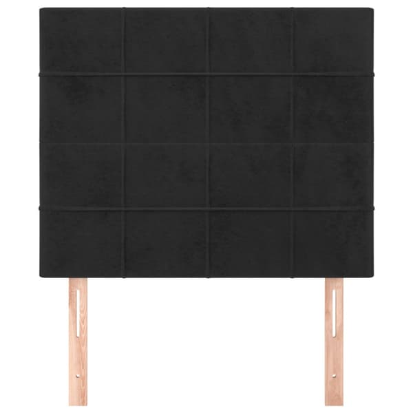 Sänggavel svart 90x5x118/128 cm sammet