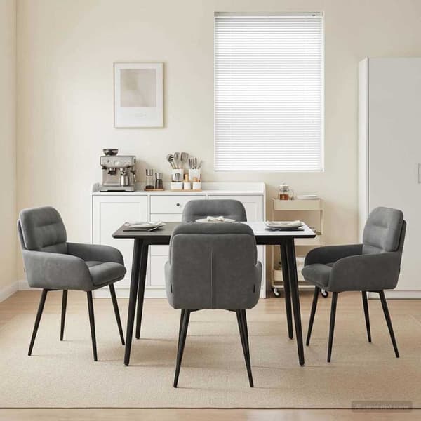 Matstolar 4 pcs Sammet Mörkgrå 59 x 59,5 x 90 cm