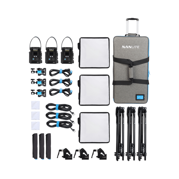 Nanlite PavoSlim 60B LED Panel  3-Light Kit With Stand