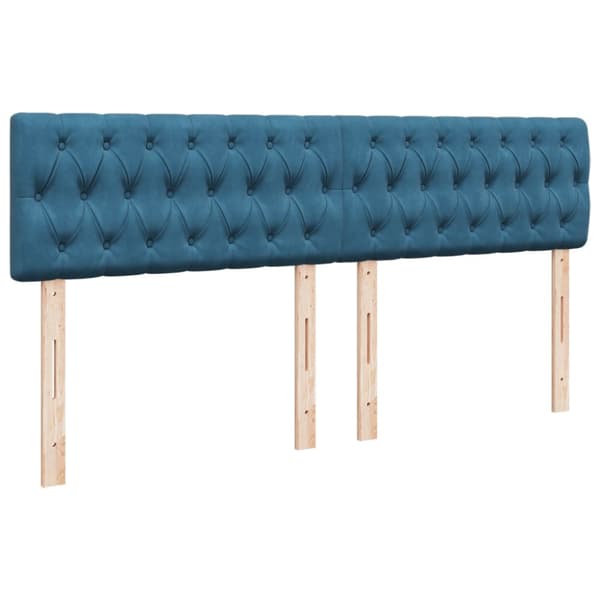 Ramsäng med madrass blå 200x200 cm sammet