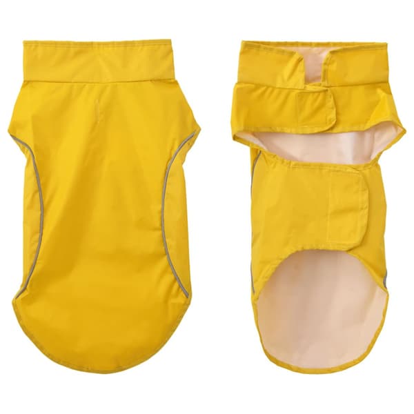 Regnrock för hundar med reflekterande remsor polyester gul s