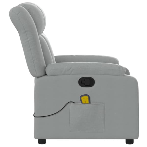 Massagefåtölj ljusgrå tyg