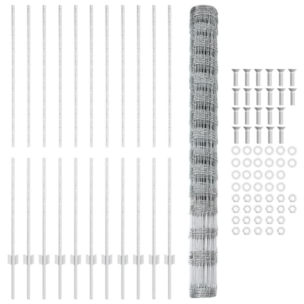 Stängsel med stolpe Silver 1,6 x 25 m Stål