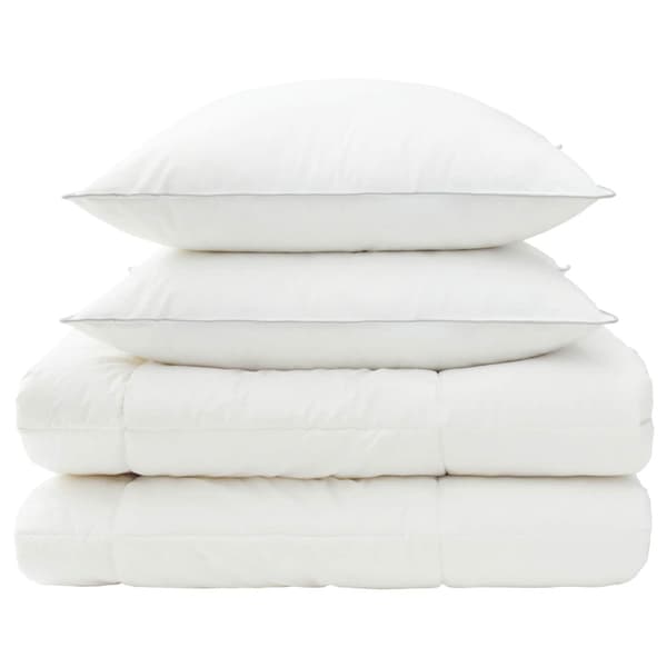 Täcke och kudde set 3 st 200x220 cm Vinter 450 GSM Ull Vit
