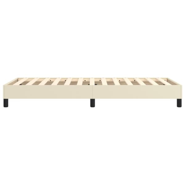 Boxspring-sängram gräddvit 90x200 cm konstläder