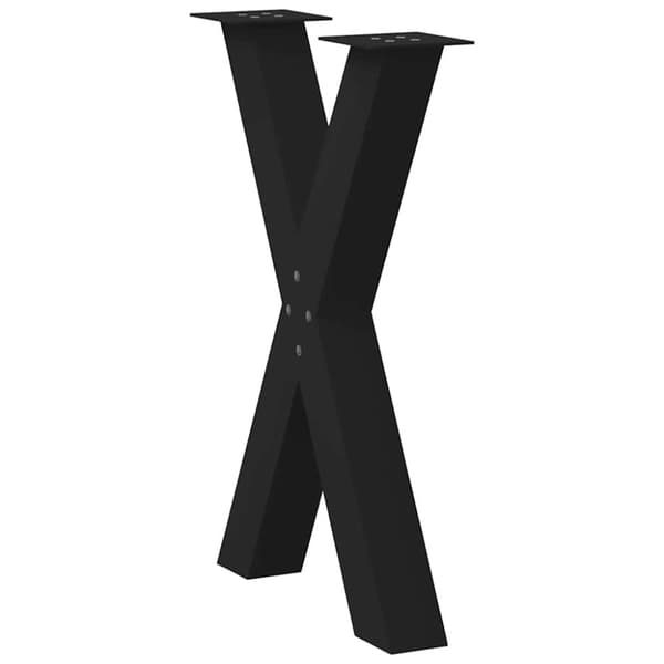 Matbordsben X-formade 2 st svarta 60x(72-73) cm stål