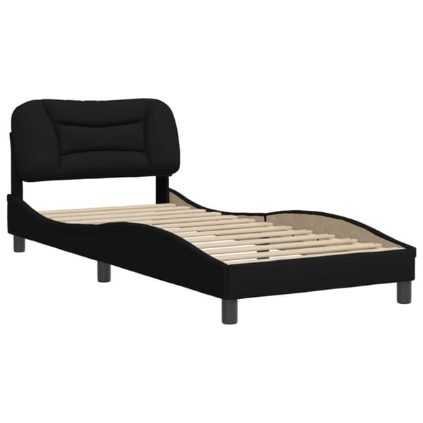 Bed Frame without Mattress "Hvar" Black 90x200 cm Fabric