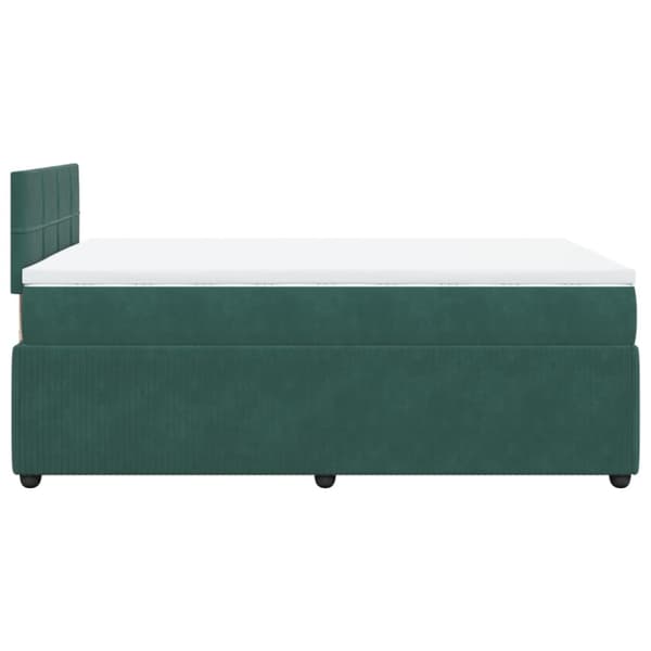 Ramsäng med madrass mörkgrön 120x200 cm sammet