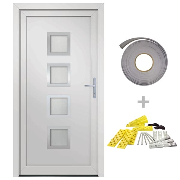 Ytterdörr vit 88x200 cm PVC
