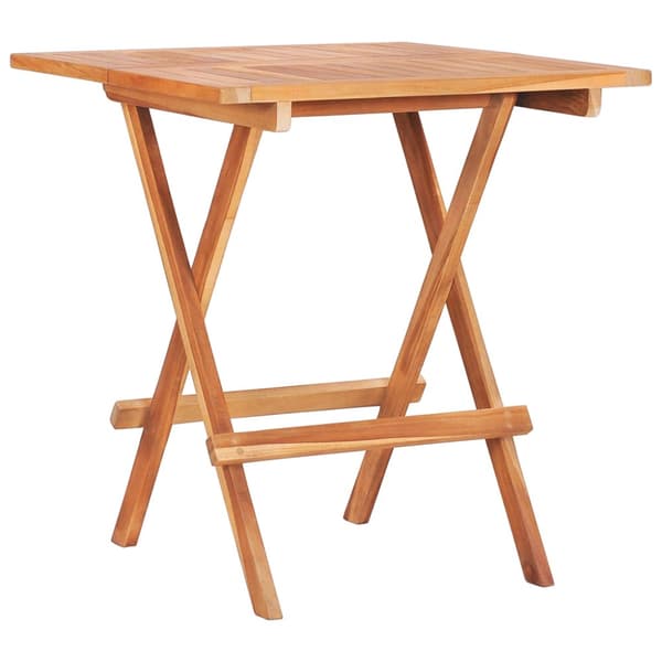 Caféset 3 delar med gråa dynor massiv teak