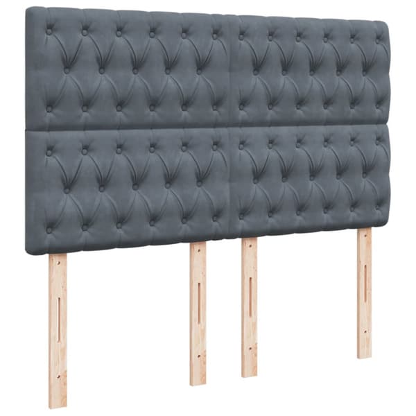 Ramsäng med madrass mörkgrå 140x200 cm sammet