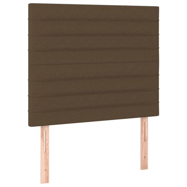 Ramsäng med madrass mörkbrun 90x190 cm tyg