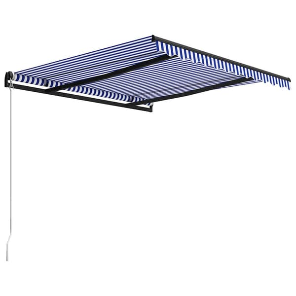Markis manuellt infällbar 350x250 cm blå och vit