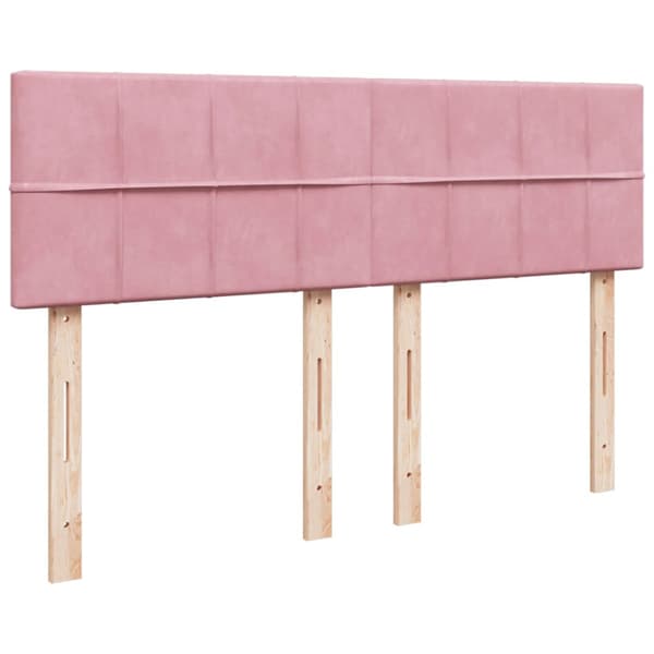 Ramsäng med madrass rosa 160x200 cm sammet