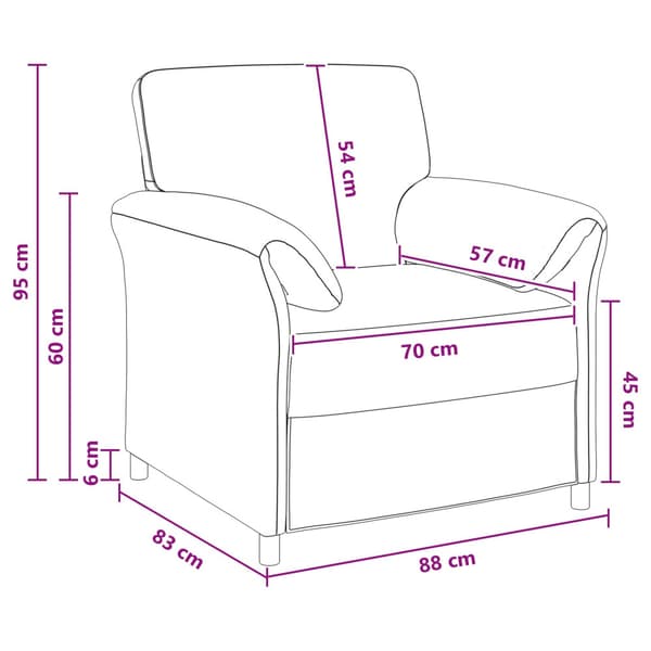 En-sitssoffa Vinröd 88 x 83 x 95 cm Sammet