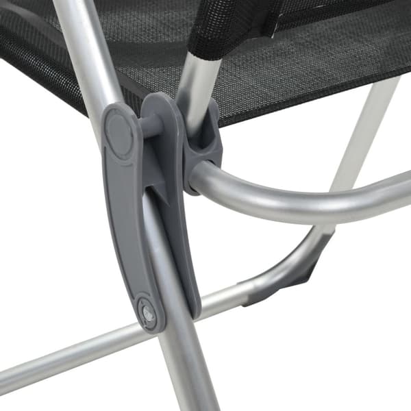 Hopfällbara campingstolar 4 st aluminium svart