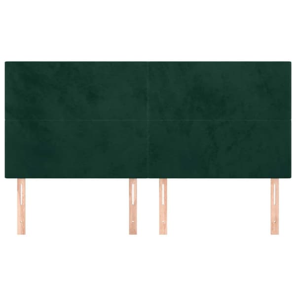 Sänggavel mörkgrön 200x5x118/128 cm sammet