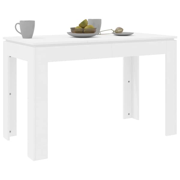Matbord vit 120x60x76 cm konstruerat trä