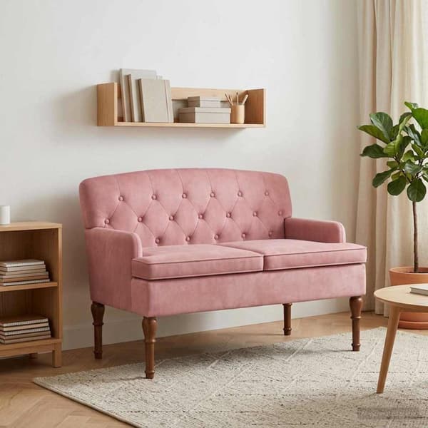 Loveseat med knapprapport Rosa 111 x 65 x 79 cm Sammet