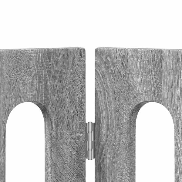 Fällbar husdjursgrind 4 pcs Grå Sonoma 201 x 38 x 70 cm