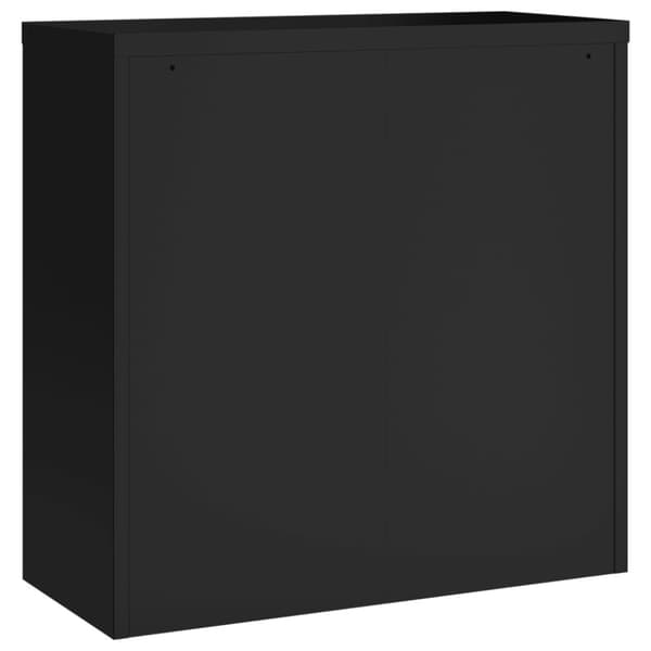 Dokumentskåp svart 90x40x130 cm stål