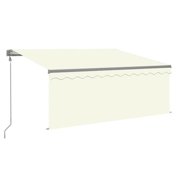 Automatisk markis vindsensor rullgardin LED 3,5x2,5m gräddvit