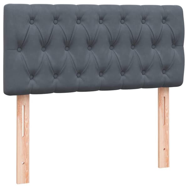 Ramsäng med madrass mörkgrå 80x220 cm sammet