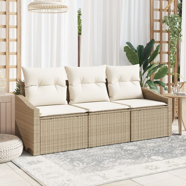 Trädgårdsoffset 3 st Beige och vit konstrotting