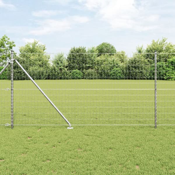 Stängsel med stolpe Silver 1 x 25 m Stål