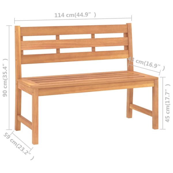 Trädgårdsbänk 114 cm massiv teak