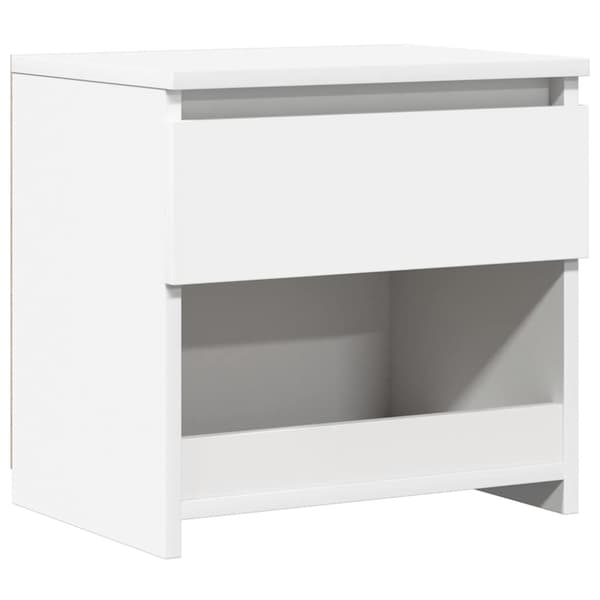 Sängbord vit 40x30x39 cm konstruerat trä