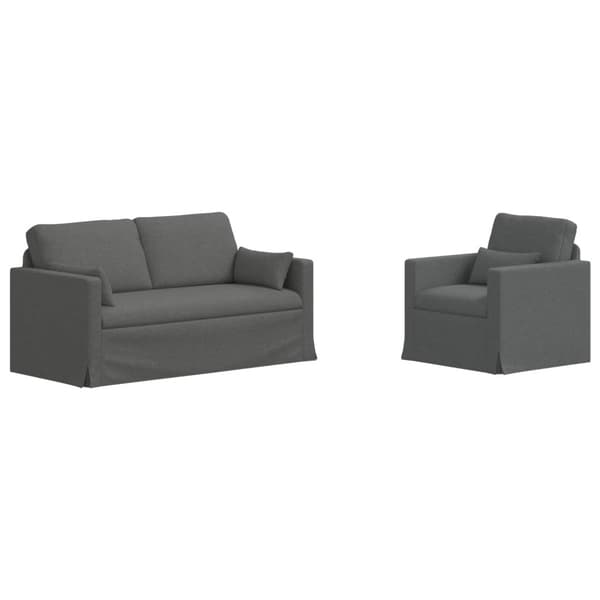Soffset 2 pcs Mörkgrå 158 x 78 x 80 cm tyg