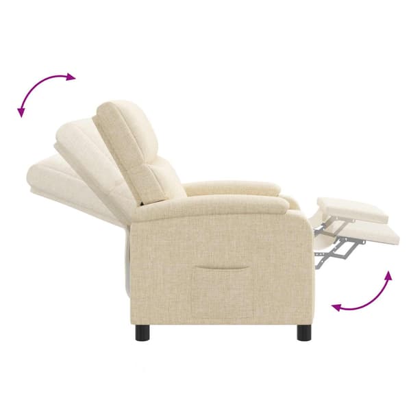 Recliner Gräddvit Tyg
