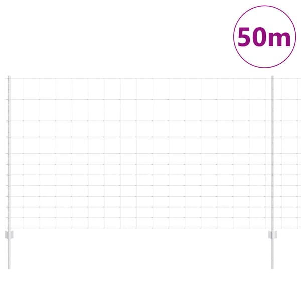 Stängsel med stolpe Silver 1,4 x 50 m Stål