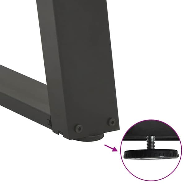 Matbordsben U-formade 2 st antracit 100x(72-73) cm stål