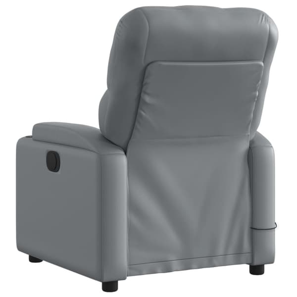 Elektrisk massagefåtölj grå konstläder