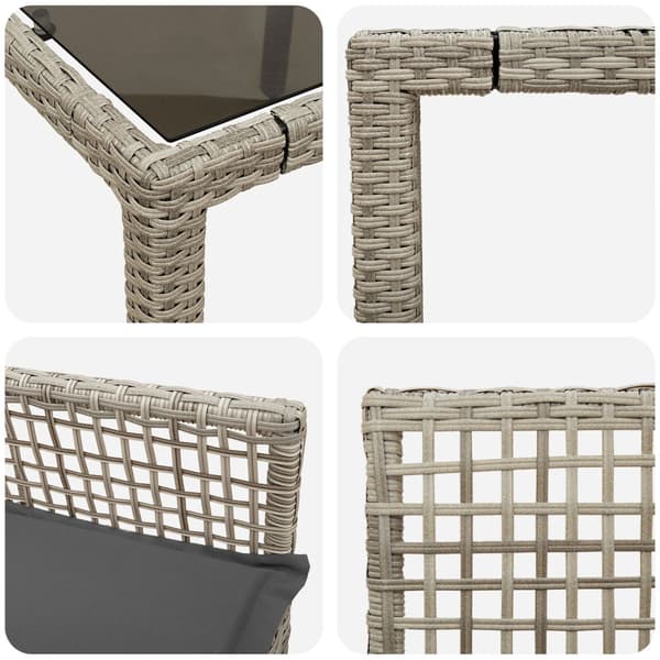 Trädgårdsmöbelset 3 pcs Ljusgrå konstrotting