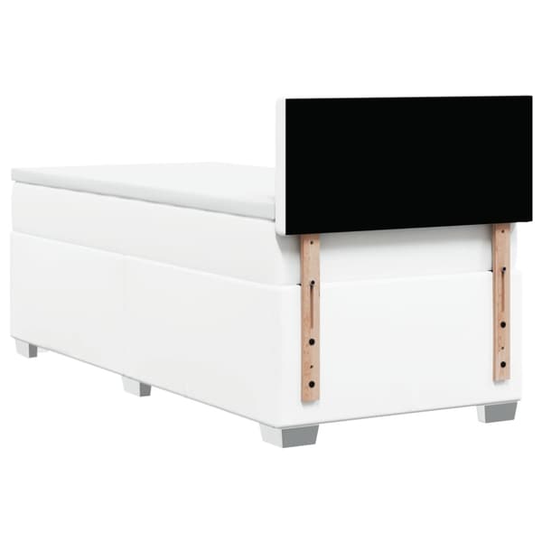Ramsäng med madrass vit 90x200 cm konstläder