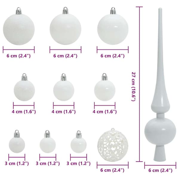 Julprydnad Set med 150 LED-lampor 61 pcs Vit Plast