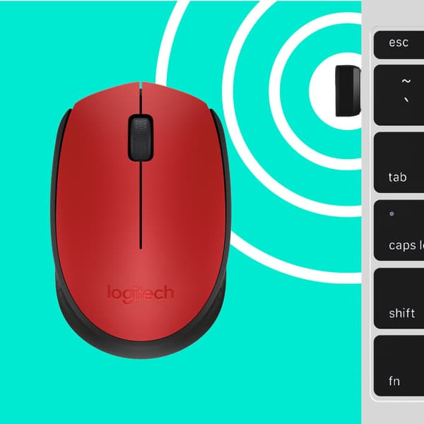 Logitech M171 Red-K datormöss Ambidextrous RF Trådlös Optisk 1000 DPI