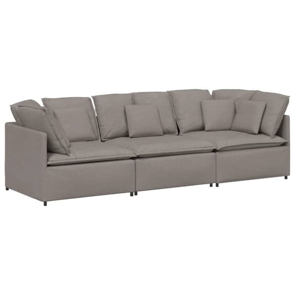 Modulsoffa med kuddar i taupe