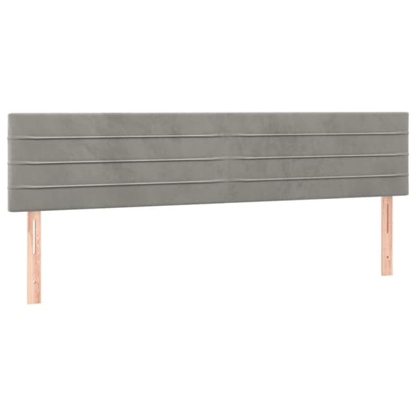 Ramsäng med madrass ljusgrå 180x200 cm sammet