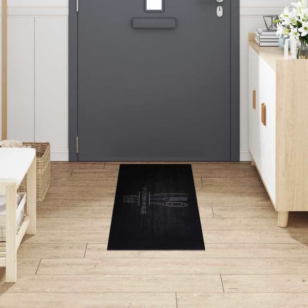 Köksmatta Bestick Svart 150 x 45 cm Sammet