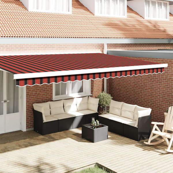 Markiskappa Ersättning Orange och Svart 480 x 20 cm Polyester