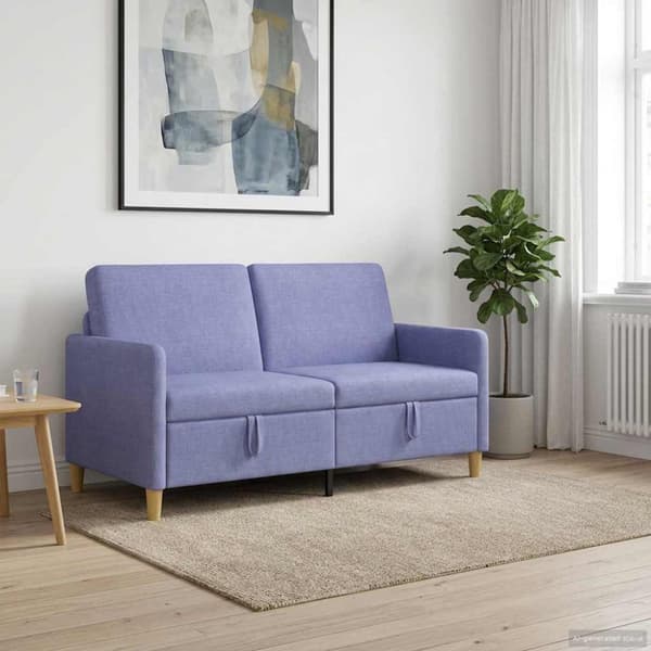 Soffa med förvaring Jeansblå 152 x 78 x 87 cm Polyester